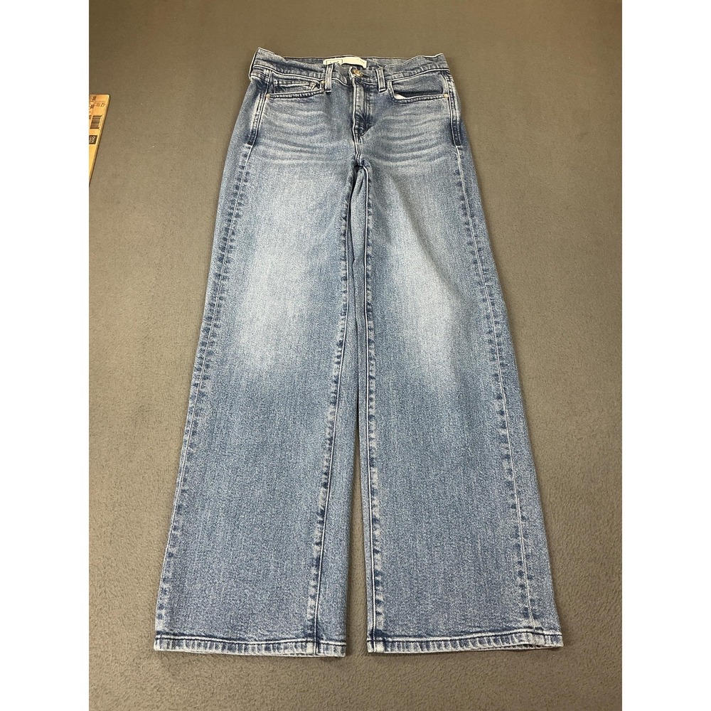 Ayr Jeans Womens 28S Blue Medium Wash High Rise Wide Leg Stretch Crop Boho